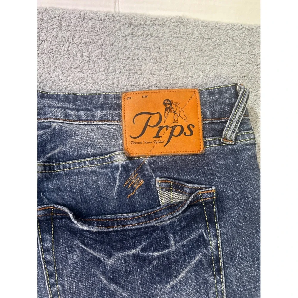 PRPS Jeans Cayenne Super Skinny 40 Dark Indigo Distressed Stretch Streetwear